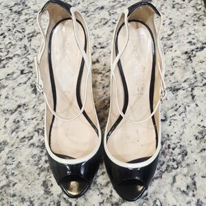 Casadei Black and Cream Sophisticated Heels